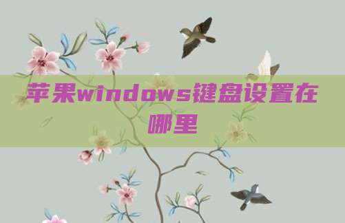 苹果windows键盘设置在哪里