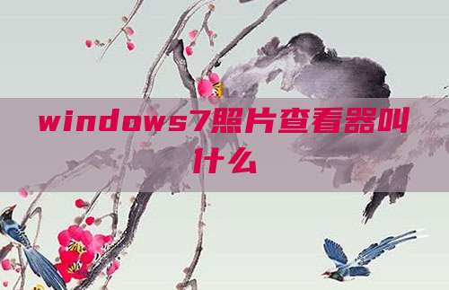 windows7照片查看器叫什么