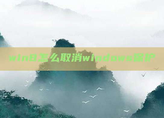win8怎么取消windows保护