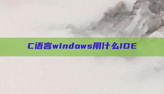 C语言windows用什么IDE