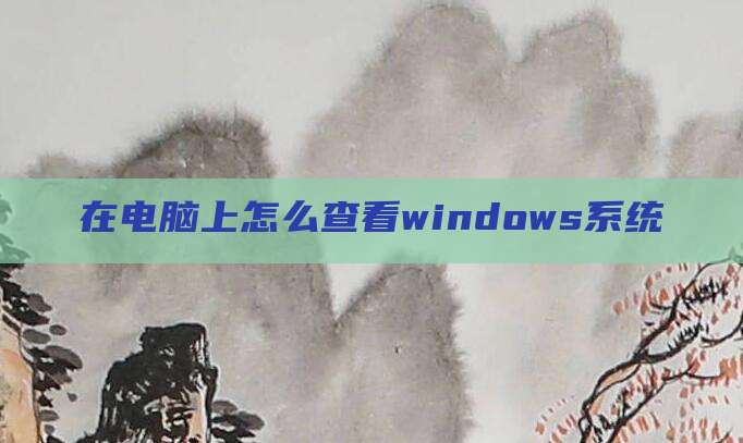 在电脑上怎么查看windows系统