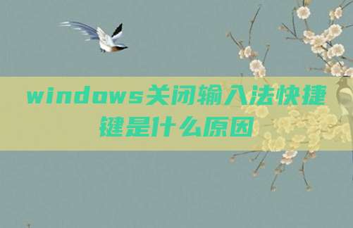 windows关闭输入法快捷键是什么原因