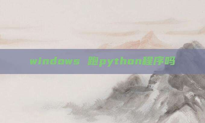 windows 跑python程序吗