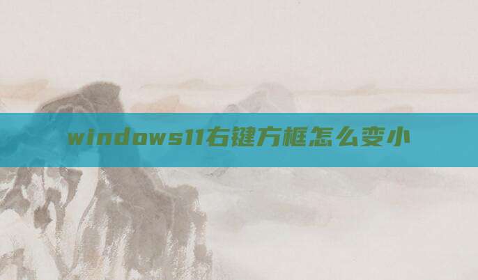 windows11右键方框怎么变小