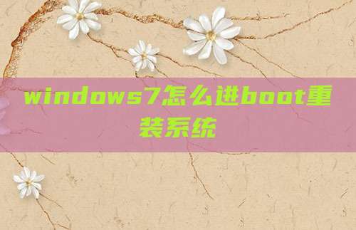 windows7怎么进boot重装系统