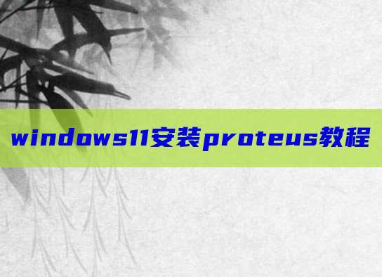windows11安装proteus教程