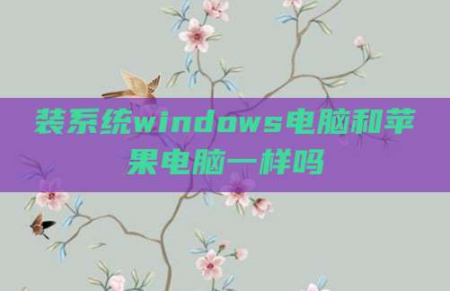 装系统windows电脑和苹果电脑一样吗