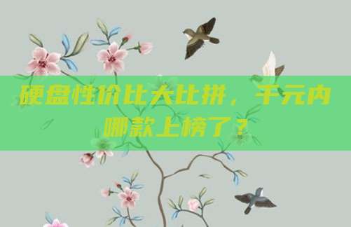 硬盘性价比大比拼，千元内哪款上榜了？