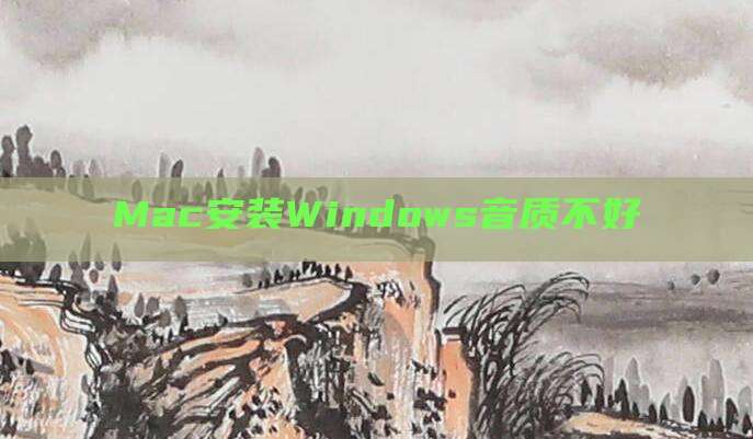Mac安装Windows音质不好