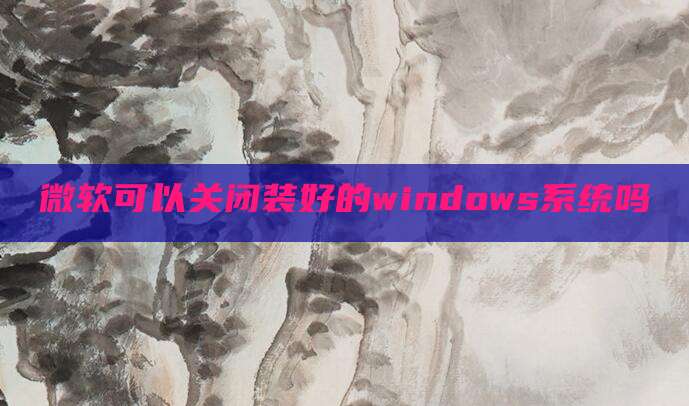 微软可以关闭装好的windows系统吗