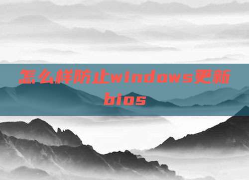 怎么样防止windows更新bios