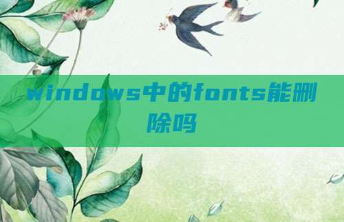 windows中的fonts能删除吗
