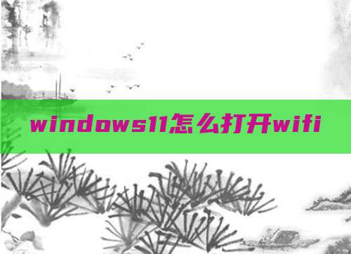windows11怎么打开wifi