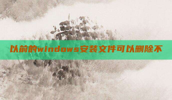 以前的windows安装文件可以删除不