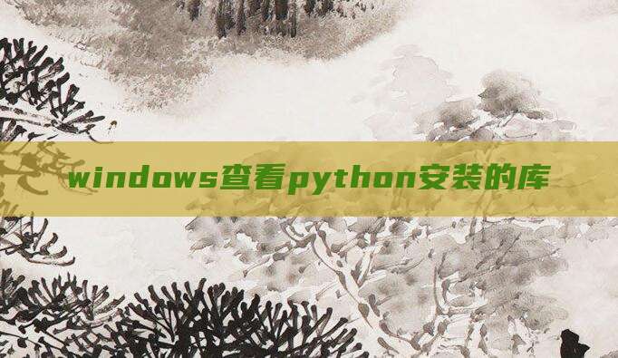 windows查看python安装的库