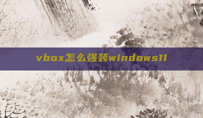 vbox怎么强装windows11
