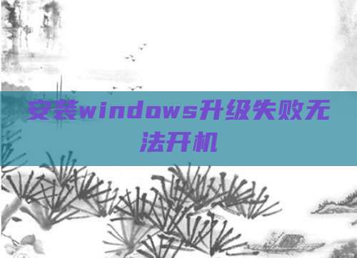 安装windows升级失败无法开机
