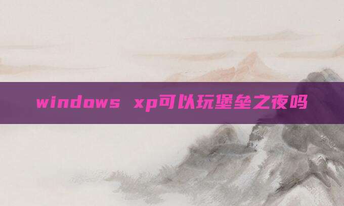 windows xp可以玩堡垒之夜吗