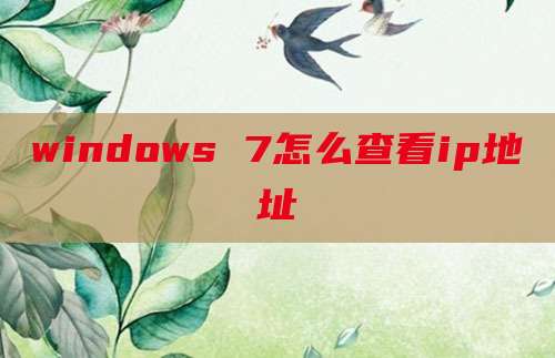windows 7怎么查看ip地址