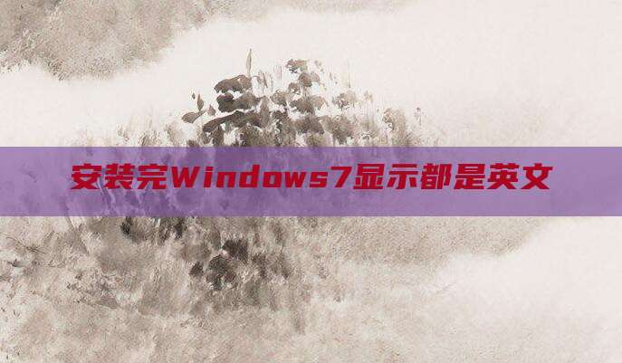 安装完Windows7显示都是英文
