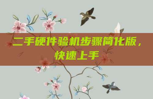 二手硬件验机步骤简化版，快速上手