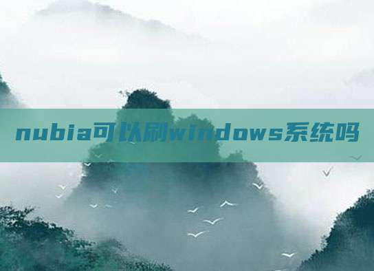 nubia可以刷windows系统吗