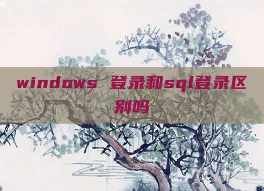 windows 登录和sql登录区别吗