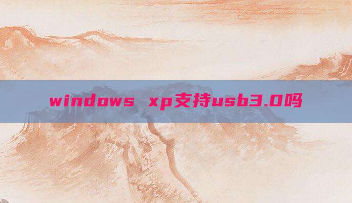 windows xp支持usb3.0吗