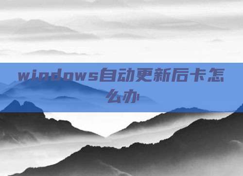windows自动更新后卡怎么办