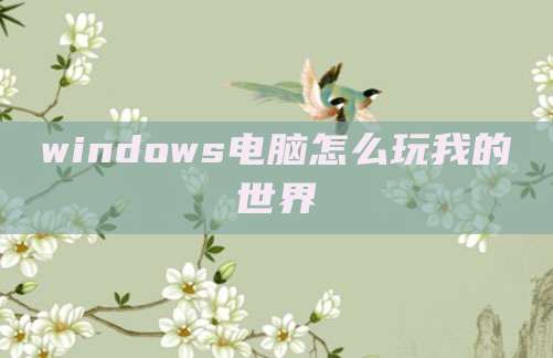 windows电脑怎么玩我的世界