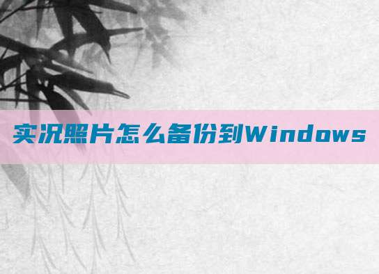 实况照片怎么备份到Windows