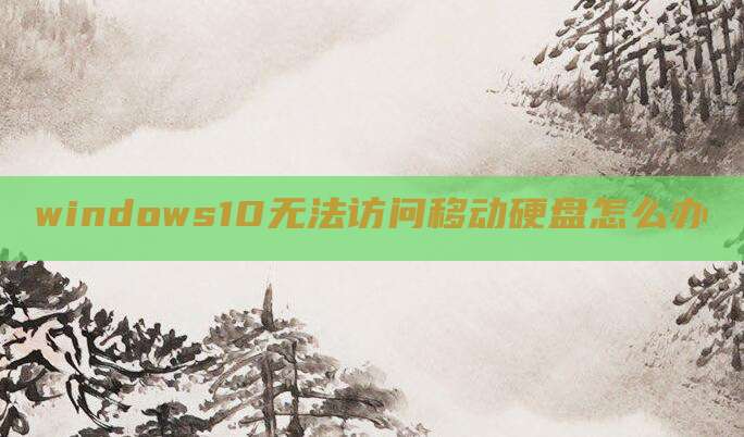 windows10无法访问移动硬盘怎么办