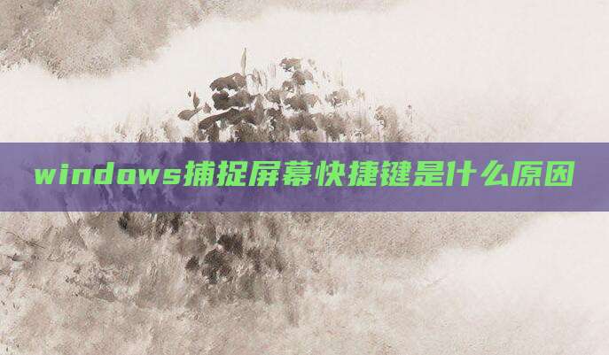 windows捕捉屏幕快捷键是什么原因