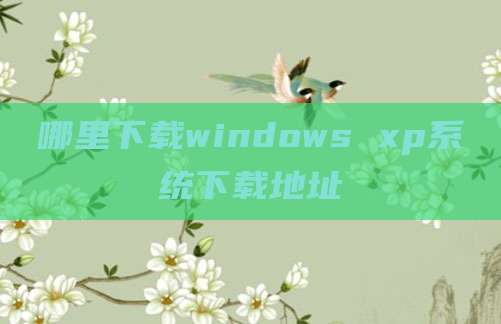哪里下载windows xp系统下载地址
