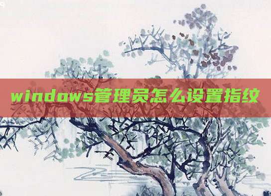 windows管理员怎么设置指纹