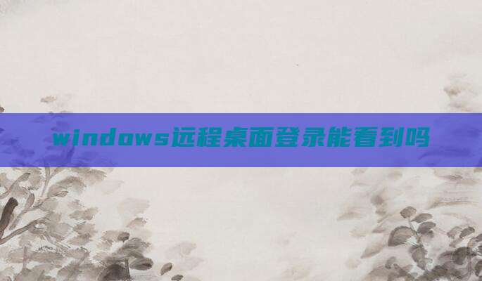 windows远程桌面登录能看到吗