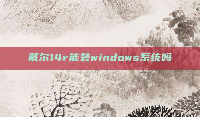 戴尔14r能装windows系统吗