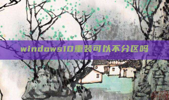 windows10重装可以不分区吗