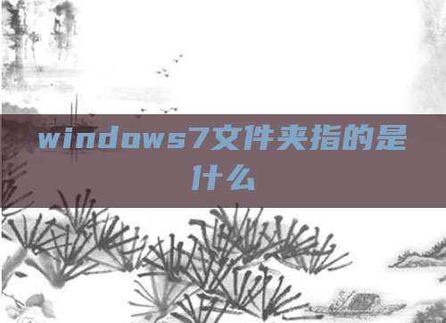 windows7文件夹指的是什么