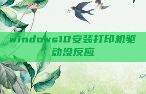 windows10安装打印机驱动没反应