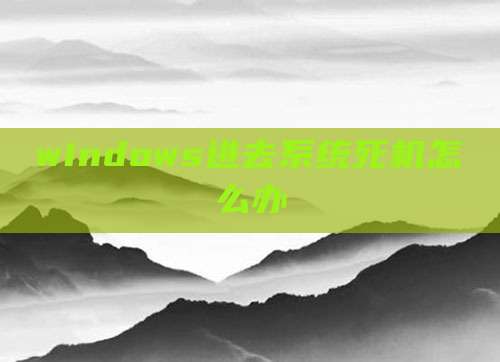 windows进去系统死机怎么办