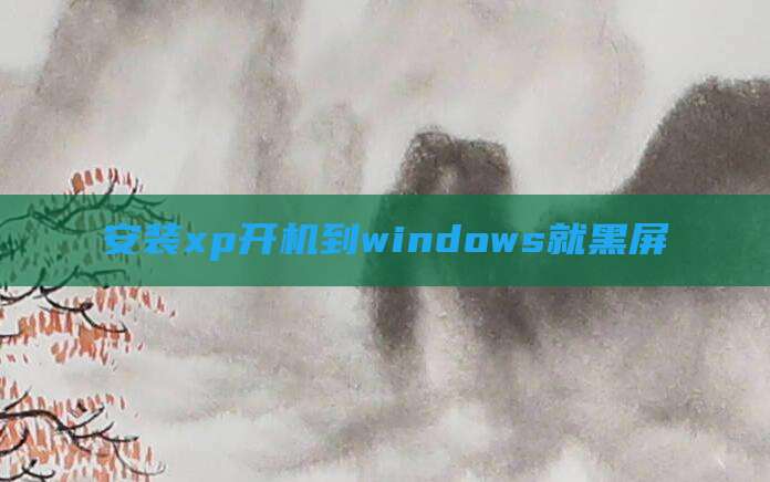 安装xp开机到windows就黑屏