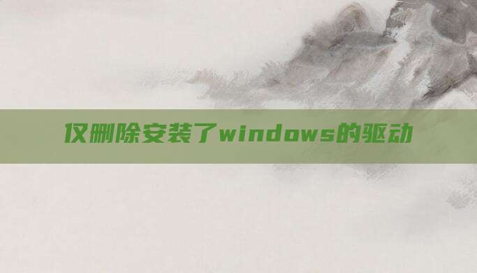 仅删除安装了windows的驱动