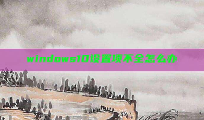 windows10设置项不全怎么办