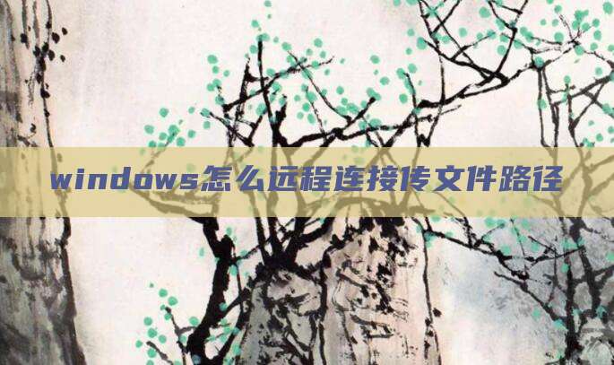 windows怎么远程连接传文件路径