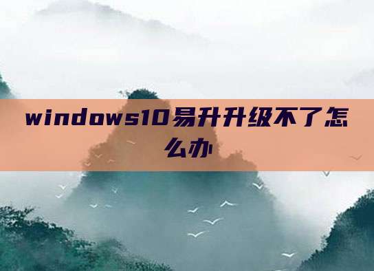 windows10易升升级不了怎么办