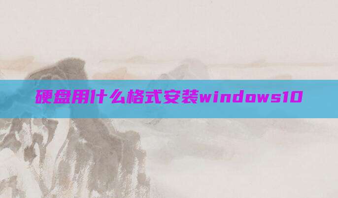 硬盘用什么格式安装windows10
