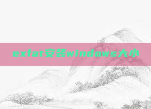 exfat安装windows大小