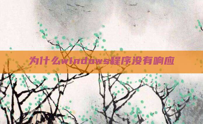 为什么windows程序没有响应
