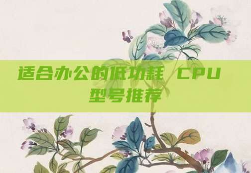 适合办公的低功耗 CPU 型号推荐